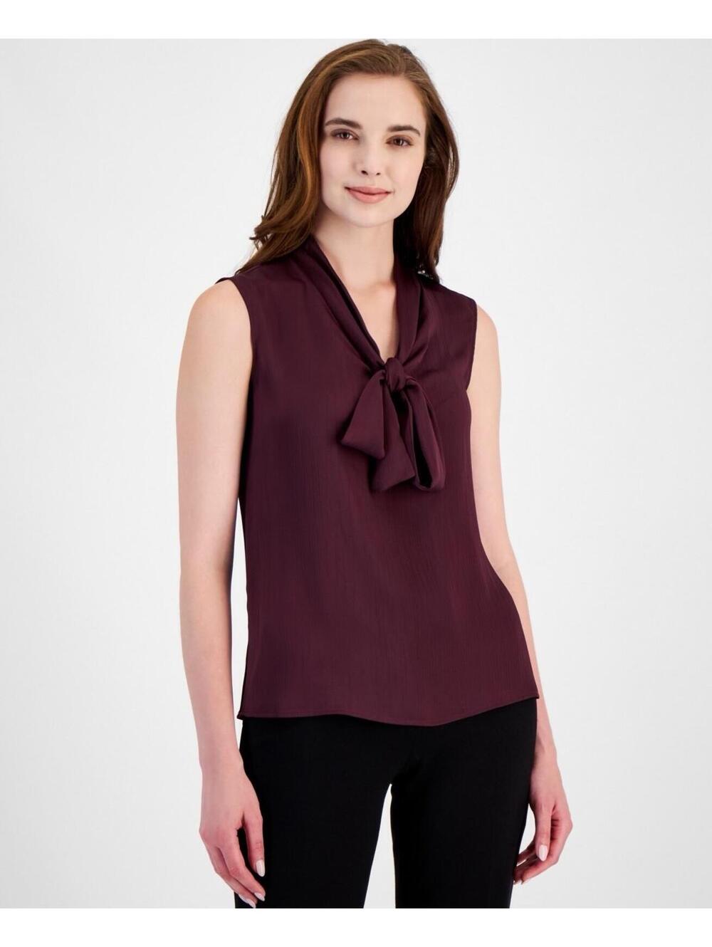 $79 New with Tags Anne Klein Stretch Round Neck Sleeveless Tie Front Size XL.